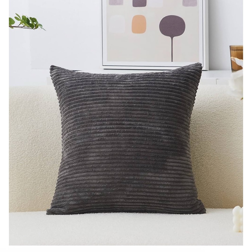 Gray Ribbed  pillow sham 2 pack